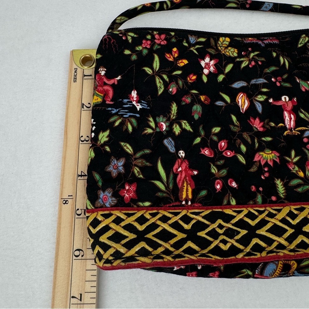 Vera‎ Bradley Petite Ming Elite Quilted Crossbody Purse Retired Floral Black - Picture 12 of 13
